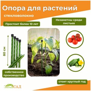 Опора для растений/Колышек садовый «Знатный Сад»80 см/ стекловолокно/ 100 штук