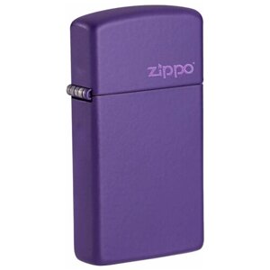 Оригинальная бензиновая зажигалка ZIPPO Slim 1637ZL ZIPPO Logo с покрытием Purple Matte