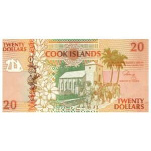 Острова Кука 20 долларов 1992 г «Острова Нгапутору и Мангаиа» UNC