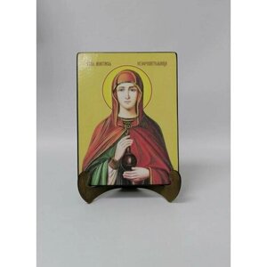 Освященная икона на дереве ручной работы - Анастасия узорешительница, святая, 9х12х1,8 см, арт Ид4298