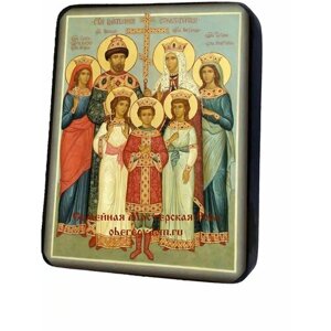 Освященная икона на дереве ручной работы - Царская семья Романовых, арт И067-2
