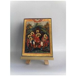 Освященная икона на дереве ручной работы - Ефесские отроки, 15х20х3,0 см, арт А199
