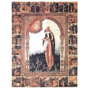 Освященная икона на дереве ручной работы - Илья пророк, 15х20х3,0 см, арт А334