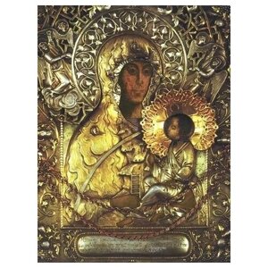 Освященная икона на дереве ручной работы - Молченская икона божьей матери, 15х20х3,0 см, арт Ид3541