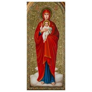 Освященная икона на дереве ручной работы - Пресвятая Богородица, 15х20х1,8 см, арт Ик19951