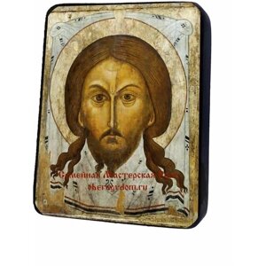 Освященная икона на дереве ручной работы - Пресвятая Богородица Георгиевская, арт И543, 15х20х1,8 см