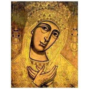 Освященная икона на дереве ручной работы - Пресвятая Богородица Скопиотисса, 15х20х3,0 см, арт А7182
