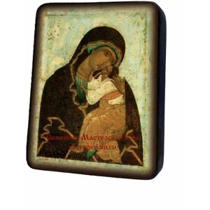 Освященная икона на дереве ручной работы - Пресвятая Богородица Ярославская, арт И1272