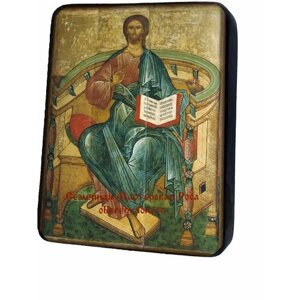 Освященная икона на дереве ручной работы - Спас на Престоле, арт И1305