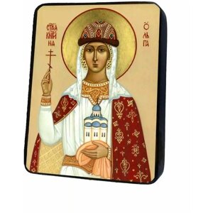 Освященная икона на дереве ручной работы - Святая Княгиня Ольга, арт И152-5