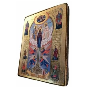 Освященная икона на дереве ручной работы - Святой праведный Симеон Богоприимец, арт И316, 15х20х1,8 см