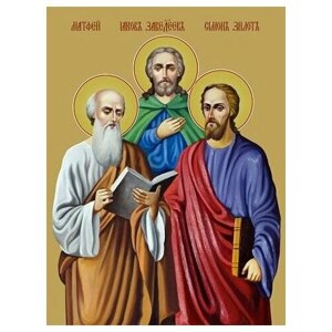 Освященная икона на дереве ручной работы - Святые апостолы, 18x24x3 см, арт Ид3091