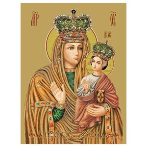 Освященная икона на дереве ручной работы - Зарваницкая икона божьей матери, 15x20x3,0 см, арт Ид3466
