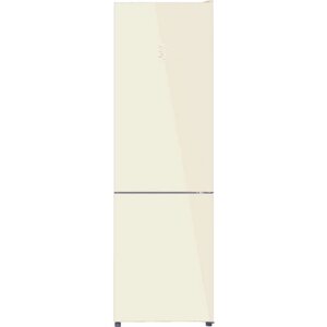 Отдельностоящий холодильник с инвертором Weissgauff WRK 2000 D Full NoFrost Inverter Beige Glass двухкамерный шириной 60 см, 3 года гарантии, Тихий режим 40 дБ, Полезный объём 342л, Электронное управление, Супер