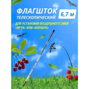 Отпугиватель птиц / Флагшток телескопический 6,7 м товары для сада дачи огорода защита плодовых деревьев клубники черешни от вредителей для пугало