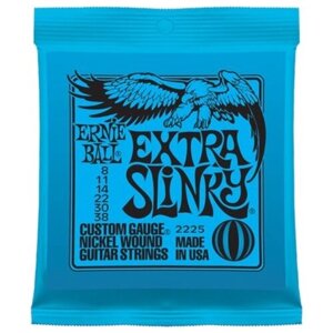 P02225 Extra Slinky Комплект струн для электрогитары, никель, 8-38, Ernie Ball