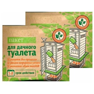 Пакеты для дачного туалета, 2 упаковки по 30 г: средство для выгребных и сточных ям, уличных туалетов; устранит неприятный запах