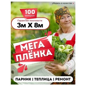 Парниковая полиэтиленовая пленка для дачи 100 мкм 3 на 8 метров