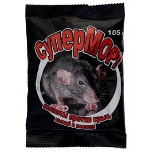 Пеллеты СуперМОР против крыс, мышей и полевок, цв. пакет, 105 г 2808767