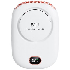 Перезаряжаемый usb-вентилятор / умный климатический контроль 3 режимов / шейный вентилятор / спортивный / белый / LED - экран