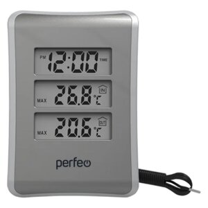 Perfeo Часы-метеостанция "Tempo", серебряный, PF-S3316E)