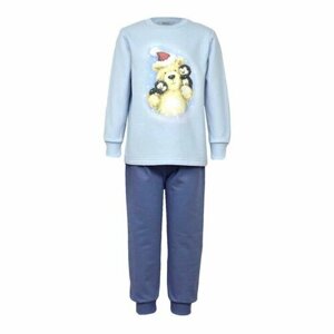 Пижама для мальчика, цвет голубой/синий, рост 122-128 см