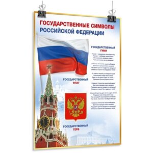 Плакат "Государственные символы Российской Федерации"А-0 (84x119 см.)