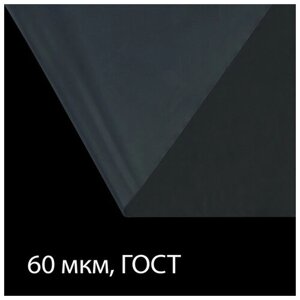 Плёнка полиэтиленовая 60 мкм, прозрачная, длина 10 м, ширина 3 м, рукав (1.5 м 2), ГОСТ 10354-82