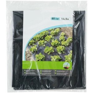 Пленка полиэтиленовая для мульчирования 60мкм 1,4x5м, цвет черный, для выращивания овощных и ягодных культур, зелени в открытом грунте.