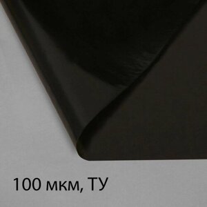 Плёнка полиэтиленовая, техническая, 100 мкм, чёрная, длина 10 м, ширина 3 м, рукав (1.5 2 м), Эконом 50%
