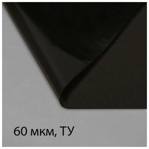 Плёнка полиэтиленовая, техническая, толщина 60 мкм, 10 3 м, рукав (2 1,5 м), чёрная, 2 сорт, Эконом 50 %