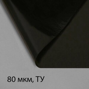 Плёнка полиэтиленовая, техническая, толщина 80 мкм, 10 3 м, рукав, чёрная, 2 сорт, Эконом 50 %