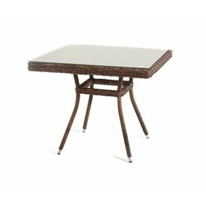 Плетеный садовый стол 4SIS Айриш из искусственного ротанга, для улицы, вес 16 кг, 90 х 90 х 75 см YH-T4428G brown коричневый