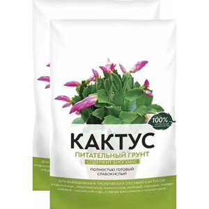 Почвогрунт "Кактус" 2 х 2,5 л. Готовый слабокислый субстрат песка для выращивания комнатных и садовых суккулентов, камнеломок и других растений