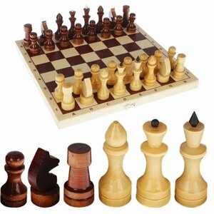 Подарки Шахматы "Обиходные" из дерева (29 х 14,5 х 4 см)