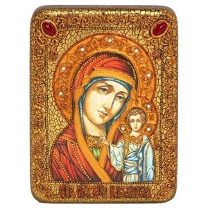 Подарочная икона Образ Казанской Божией Матери на мореном дубе 15*20см 999-RTI-221m
