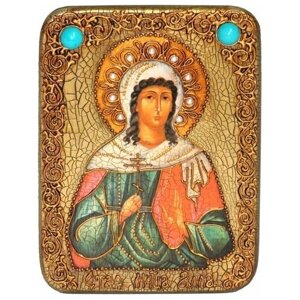 Подарочная икона Святая мученица Алла Готфская на мореном дубе 15*20см 999-RTI-297m