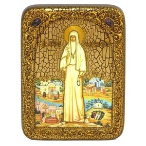 Подарочная икона Святая преподобномученица великая княгиня Елисавета на мореном дубе 15*20 см 999-RTI-337-3m