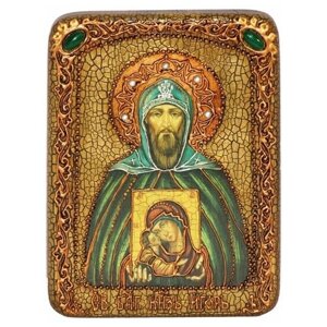 Подарочная икона Святой Благоверный великий князь Игорь на мореном дубе 15*20см 999-RTI-257m