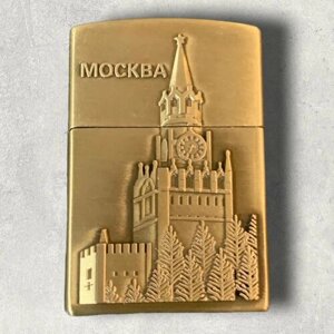 Подарочная зажигалка газовая Спасская башня Кремля, бронза