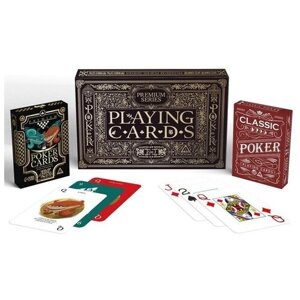 Подарочный набор 2 в 1 "Premium poker Алиса+пластиковая колода", 2 колоды, 54 карты