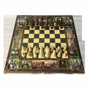 Подарочный набор игр шахматы, нарды, шашки с доской Бородино 50*50см, 50 х 50 см KSVA-SA-SH-037