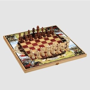 Подарочный набор игр шахматы, нарды, шашки с доской Куликовская Битва KSVA-SA-SH-039