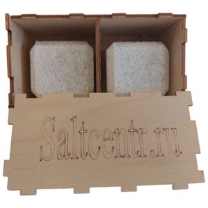 Подарочный набор. Соляной брикет соль для бани из израильской соли 200гр, натуральный с антибактериальным эффектом. 2шт в упаковке