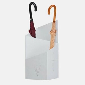 Подставка для зонтов "Линии" белая, 25.2х25.2х60см