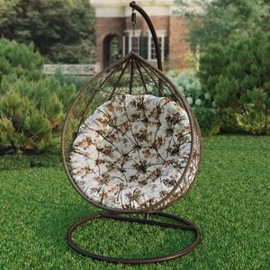 Подушка для садовых качелей, круглая напольная сидушка Дриада, коричневый