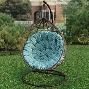 Подушка для садовых качелей, круглая напольная сидушка Сири, голубой