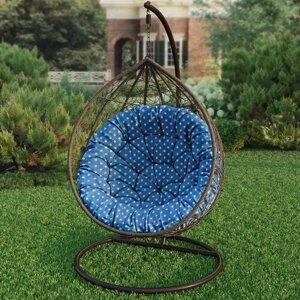 Подушка для садовых качелей, круглая напольная сидушка Сири, синий