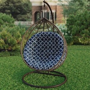 Подушка для садовых качелей, круглая напольная сидушка Тристан, синий