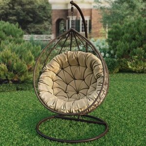 Подушка для садовых качелей, круглая напольная сидушка Вилли, бежевый